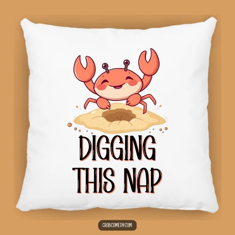 Funny Crab Digging Sand Pillow - Cozy Comfort & Hilarious Decor Gift