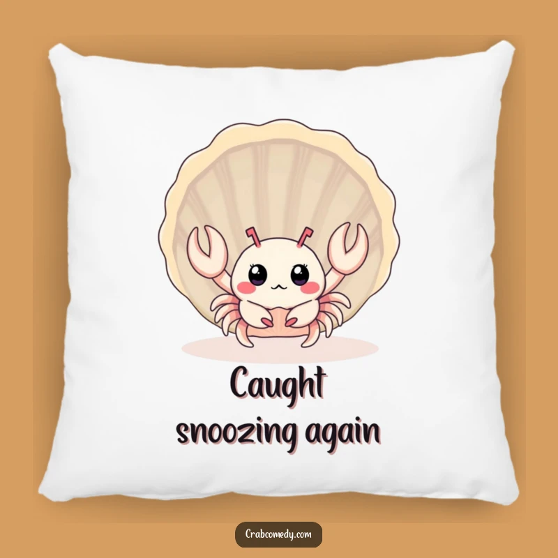 Funny Baby Crab Seashell Pillow: Cozy Surprised Crustacean, Perfect Humorous Gift!