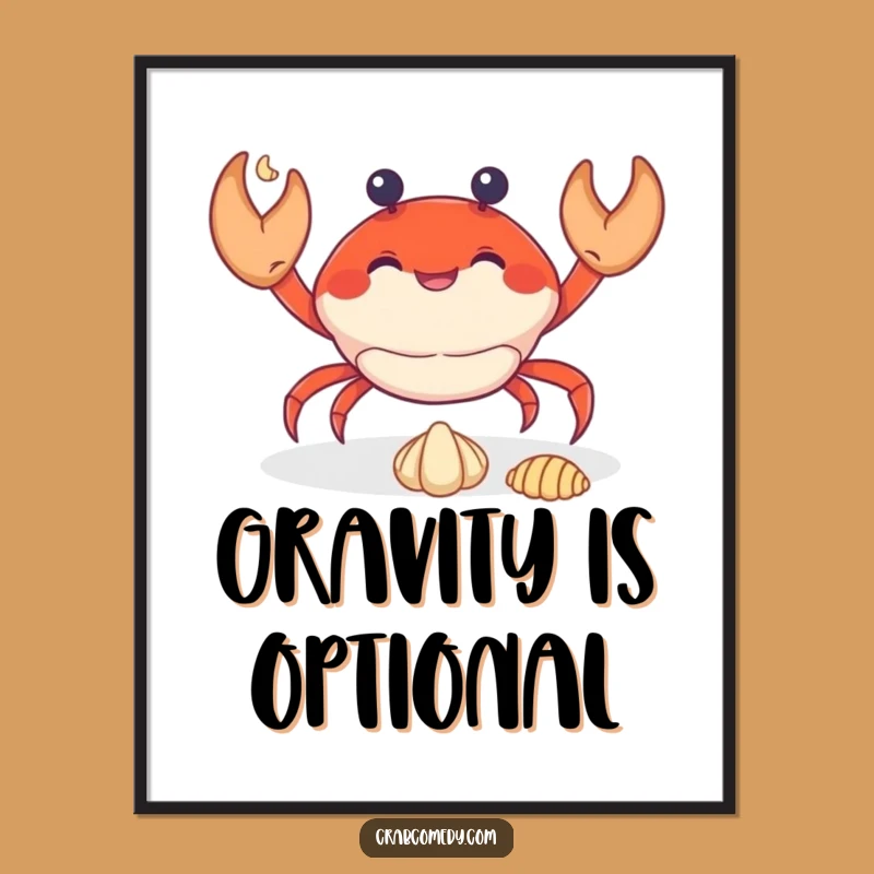 Funny Juggling Crab Poster: Talented Crustacean Art, Perfect Humorous Gift!