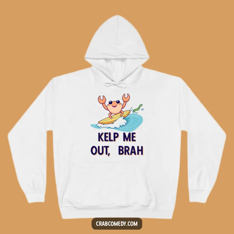 Funny Crab Surfing Kelp Hoodie - Cozy & Cool Beach Wear Gift