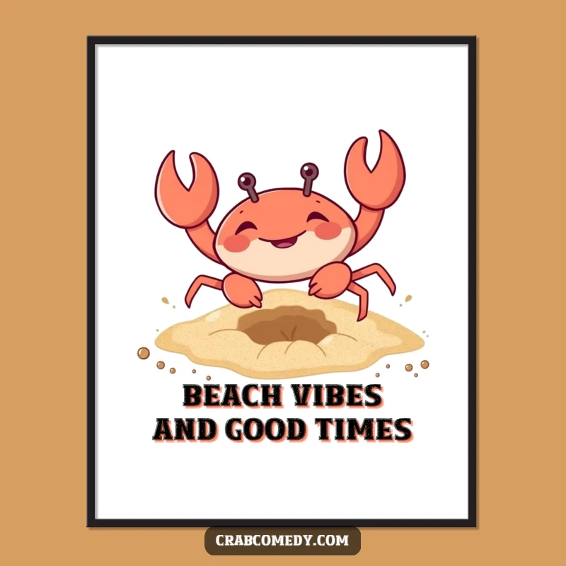 Funny Free Printable Wall Art: Digging Crab Adds Playful Energy to Your Decor
