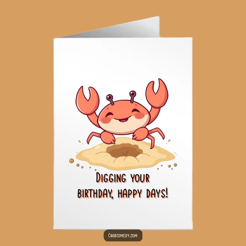 Free Printable Birthday Card: Digging Crab Fun for a Hilarious Downloadable Gift