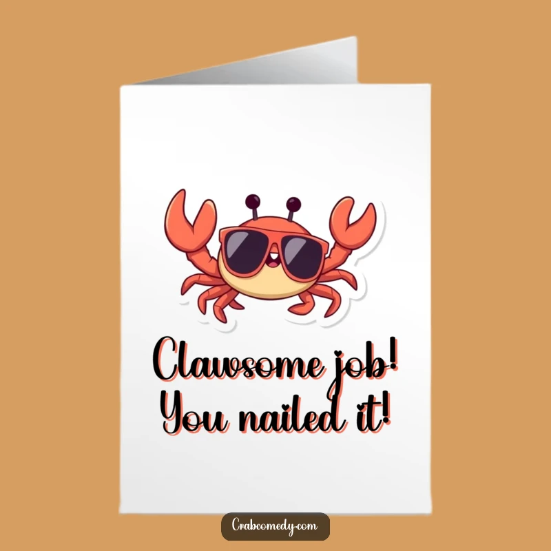 Free Printable Congrats Card: Cool Crab Cheers You On, Awesome Downloadable Gift!