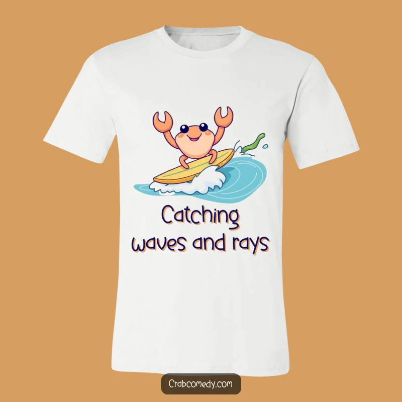 Funny Crab Surfing Kelp T-Shirt - Cool Beach Apparel, Unique Gift