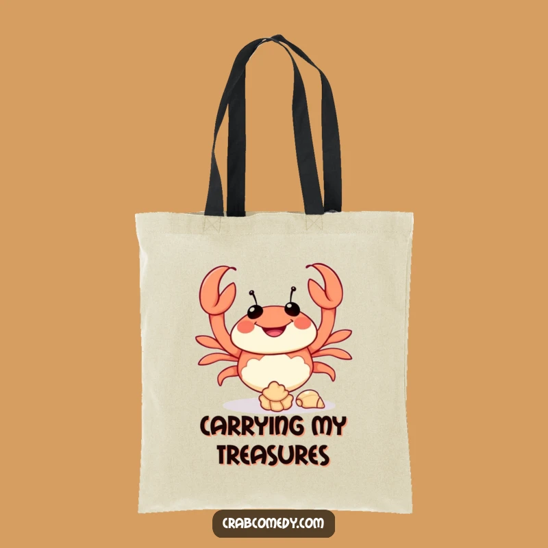 Funny Crab Juggling Seashells Tote Bag - Beach Ready & Hilarious Gift