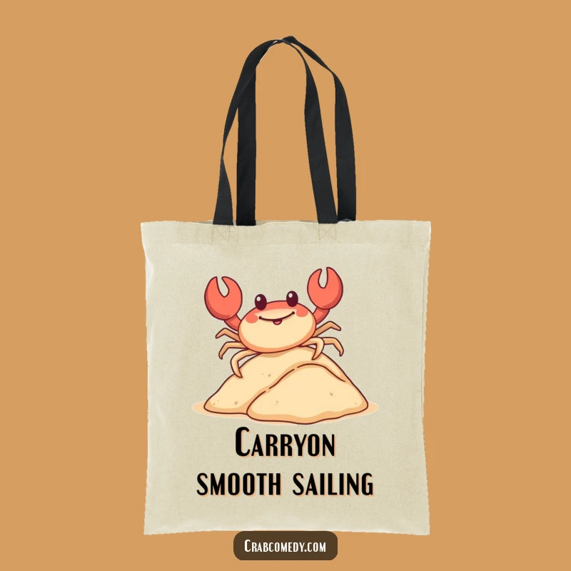 Funny Sliding Crab Tote Bag: Beachy Crustacean Carrier, Perfect Humorous Gift!